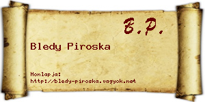 Bledy Piroska névjegykártya